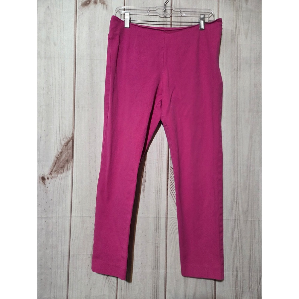 A New Day‎ Womens Sz 8 Magenta Stretch Cropped Pants Side Zip